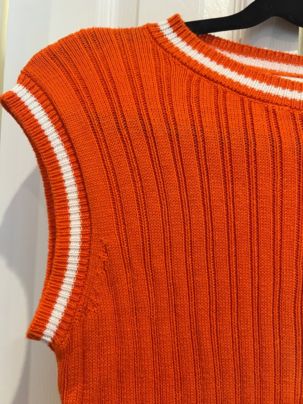 C&C California Orange Knit Swim Coverup with White Trim - Picture 3 of 3
